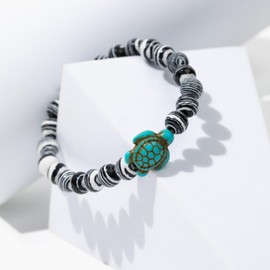 KoaKoa Sparkle Sea Turtle Tracking Bracelet, helps save sea turtles, one size fits most Men and Women (BlackWhite)