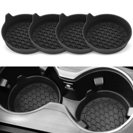 Car Coasters, Silicone Universal Cup Holder Inserts, Non-Slip Anti-Rattle Car Cup Holder Coasters, Men's and Women's Car Accessory Interior Set, 4 Pieces