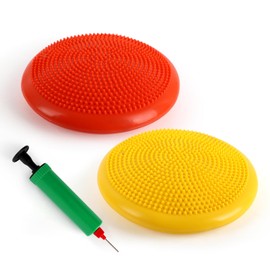 2 PCS Wobble Cushion Flexible Balance Disc with Air Pump, Wiggle Seat for Core Stability Strengthening Improving Posture, Physical Exercise Balance Stability Disc for All Age
