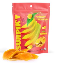 SUNPIKT Dried Mango – Unsweetened, No Sugar Added, No Preservatives, All Natural – Vegan, Gluten-Free & Kosher, Healthy Snack for All Ages – 6oz (170g),