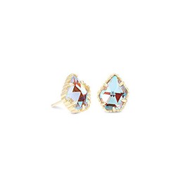 Kendra Scott Tessa Stud Earrings for Women, Fashion Jewelry, 14k Gold-Plated Brass, Iridescent Dichroic Glass