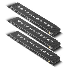 STAHLWERK Ruler Set of 3 3 Metres Precise Plastic Folding Ruler | Measuring Tape | Measuring Tape | Measuring Measure with Easy-to-Read Metric Numbers