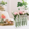 Happyyami 12 Pcs Acrylic Floral Tubes with Rack, Transparent Flower