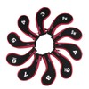 Andux 10pcs/set Golf Iron Club Head Covers with Zipper Black/red
