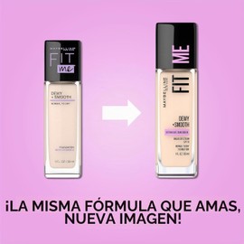 Maybelline Base de Maquillaje Fit Me Dewy + Smooth, 220 Natural Beige, 30 ml, concentrado que humecta y suaviza las áreas más resecas para brindarte un acabado natural, Piel normal a seca