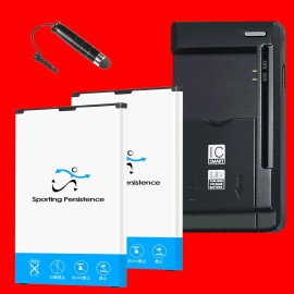 For LG 2x 5280mAh Extended Slim Battery Universal Charger Stylus for LG Stylo 2 LS775