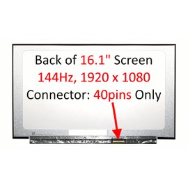 FULLCOM New LCD Replacement Screen 16.1 Inch N161HCA-GA1 144Hz FHD 1920x1080 40 Pin Matte for Laptop/Display/Screen/LCD Application