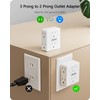 LENCENT 2 to 3 Prong Outlet Adapter, 2 Pack 2