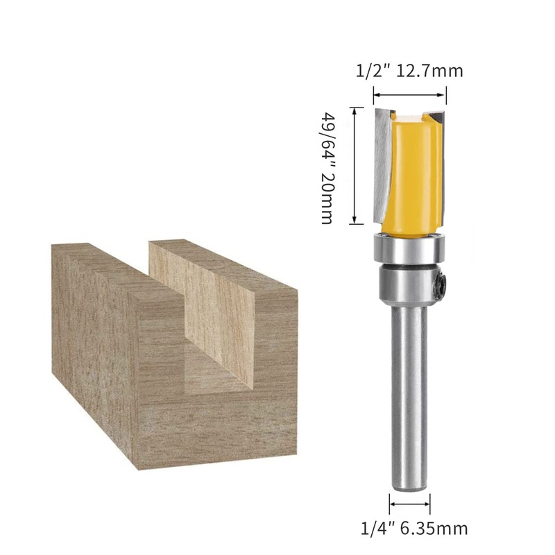 HPMAISON 3PCS 1/4 Inch Shank Flush Trim Pattern Template Router