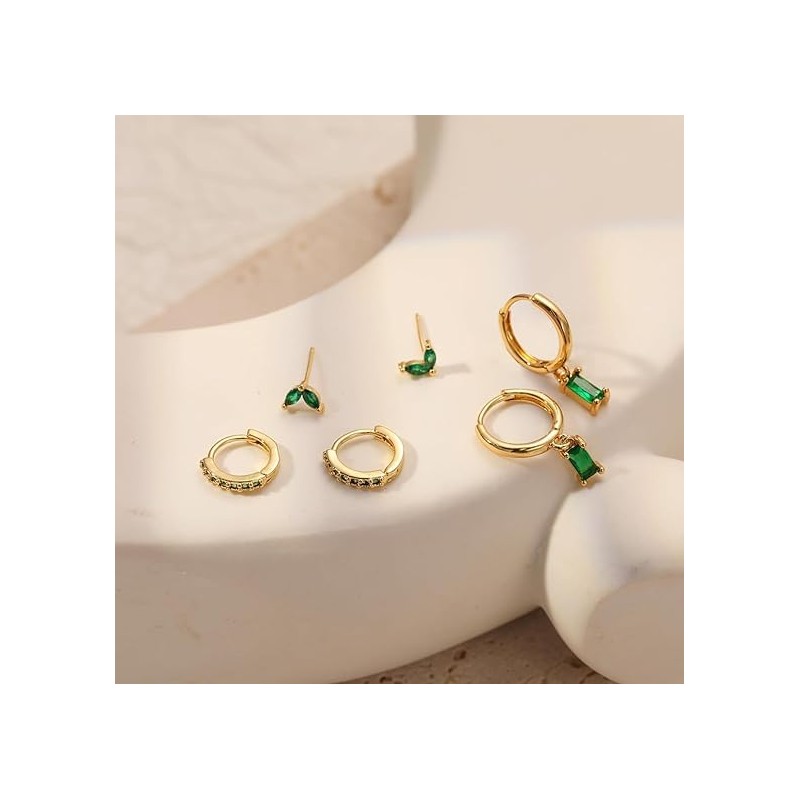 GoFunway Gold Earrings Set for Women Small Sterling Silver Hoop