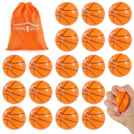 LovesTown Basketball Stress Balls, 20PCS Mini Basketballs Soft Foam Basketball squishies Small Squeeze Balls | Stress & Anxiety Relief Balls for Sports Theme Basketballs Party Favors School