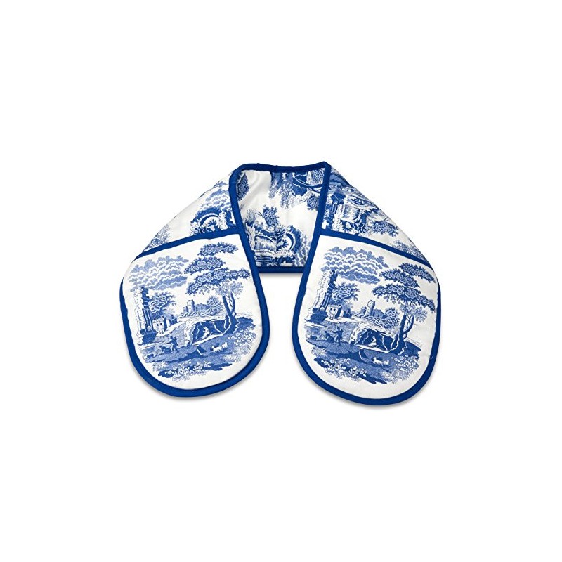 Portmeirion Home & Gifts Double Oven Glove, Blue & White