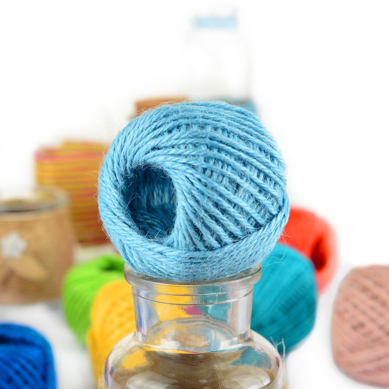 1000 Feet (c.333 Yards) 2mm 3 ply Colourful Natural Jute