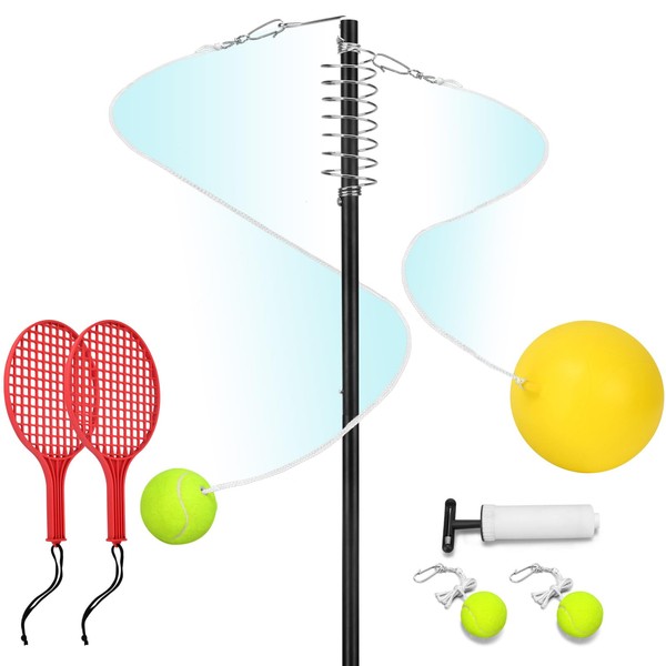 Furypiont Tetherball Tennis Set with with 360° Swivel Hook Pole，Ball,
