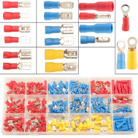 Feggizuli Feggizuli 350pcs 19 Types Crimp Connectors, 2.8mm 4.8mm 6.3mm Male and Female Spade Connector kit, Crimp Terminals Electrical Connectors, Electrical Terminals Includes Spade Ring Fork Wire Connectors