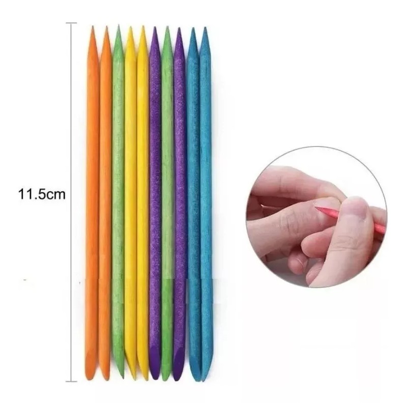 KFMX Palitos De Naranjo Para Uñas Cutículas De Colores 12