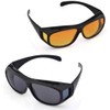 AKAMAS 2 Pack HD Night Day Vision Driving Wrap Around