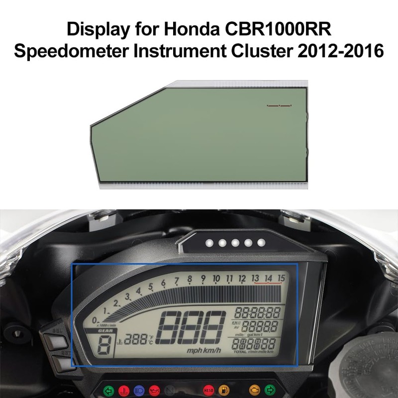 Display Replacement for Honda CBR1000RR Fireblade Speedometer Instrument Cluster 2012-2016