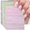 IDDFEVE Letter Nail Art Stickers - 3D English Alphabet Nail