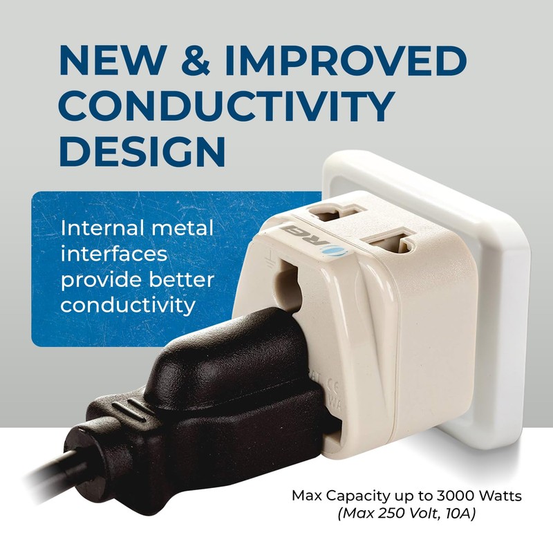 Orei Grounded Universal 2 in 1 Plug Adapter Type D