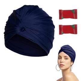 Swimming Cap Women's Turban Swimming Cap Ear Protection Swimming Cap Non-Slip Swimming Cap Retro Swimming Cap Girls Swimming Cap Elastic Swimming Cap Summer Swimming Cap for Long Short Hair Women