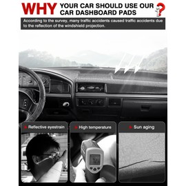 Autorder Dashboard Cover Mat for 1992-1996 Ford F150 F250 F350 Accessories Dash Cover Flannel Dash Mat Sunshade Glare UV Rays Protector