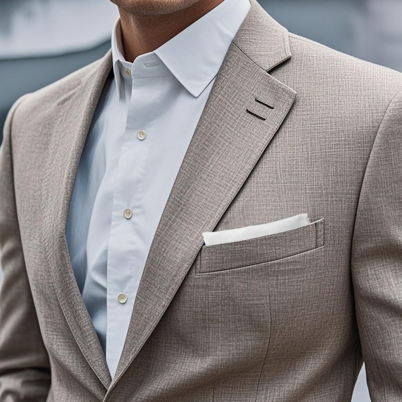 BEWDIO White Men's Pocket Square, Solid Color Boys Handkerchiefs for