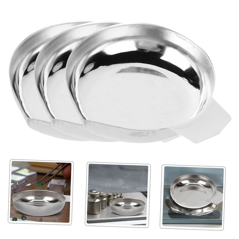OHPHCALL 3pcs Jewelry Scale Trays Digital Scale Pans Stainless Steel