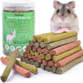 Bissap 36PCS Rabbit Chew Sticks Mixed Natural Timothy Hay Oat Carrot Bunny Chew Treats