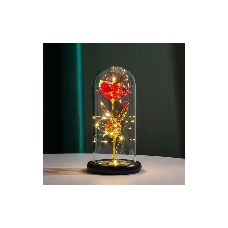 KH Rosa Eterna Led Encapsulad Cristal Regalo San Valentín Novia