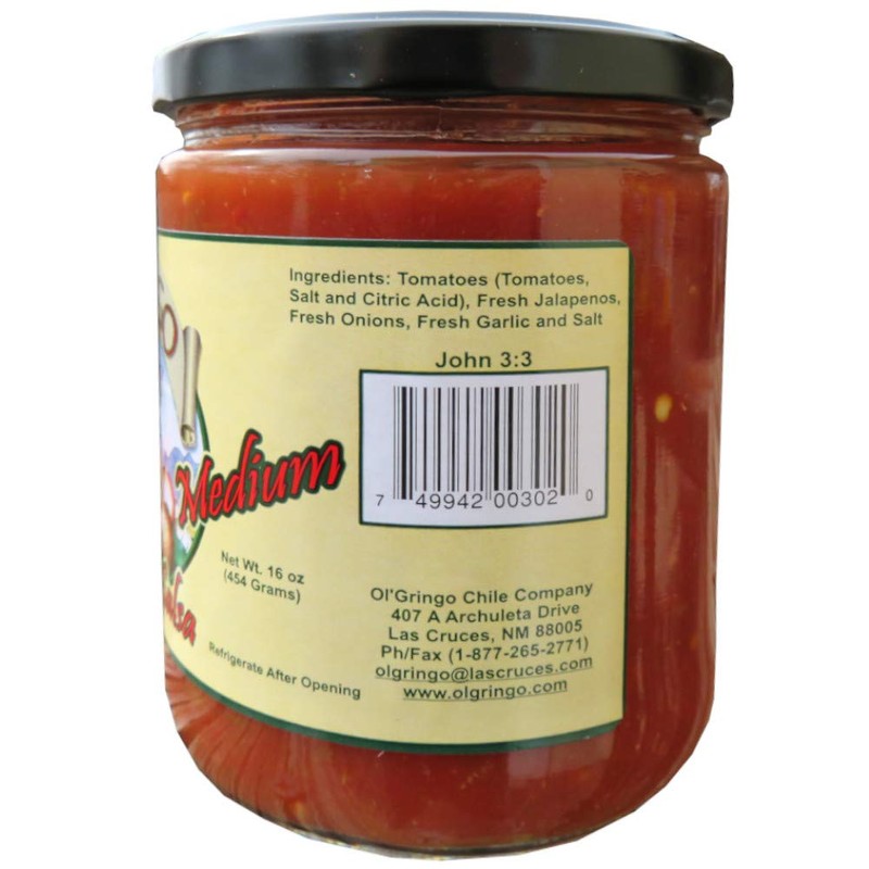 Ol’ Gringo New Mexico Salsa 16oz Jar (Medium)