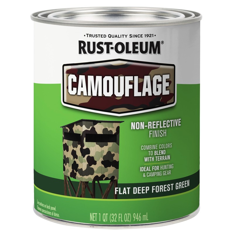 Rust-Oleum 379560-2PK Specialty Camouflage Paint, Quart, Flat Deep Forest Green,