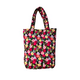 Kwang Min Cute Handbag for Daily, Commute,Lunch Box,File Folders or Laptop Tote Bag.Quilted Cotton,Magetic Closure (Poppy Bloom)