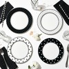 60Pcs Polka Dot Paper Plates, Assorted Black White, 9 Inch