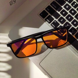 Blue Light Blocking Glasses, Anti Eyestrain and Anti Glare glasses, black frame for Women and Men