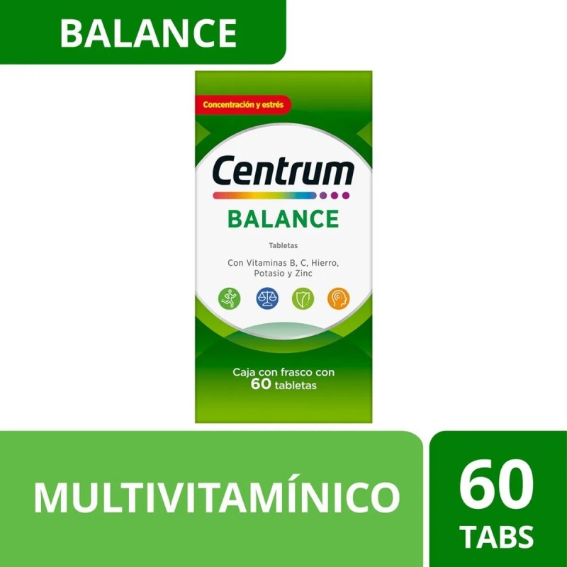 Multivitamínico Centrum Balance con Vitamina B Vitamina C Hierro Potasio