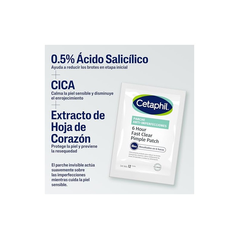Cetaphil Parches Anti Imperfecciones CICA Heartleaf Piel Sensible 24 Piezas