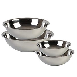 Stainless Steel Large Mixing Bowl for Cooking 13-16-20-30 Q 4 Pc, Bakeware
