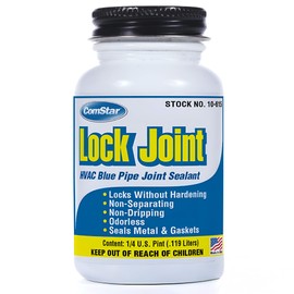 ComStar Lock Joint Blue Pipe Joint Sealant, Leak-Proof NPT Thread Connections, Works on Metal & Plastic Pipes, High Temperature & Pressure Resistant, Lubricates & Seals Gaskets, 1/4 Pint (10-615)
