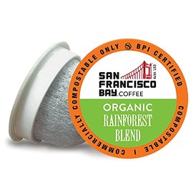 SF Bay Organic Rainforest Blend Coffee, OneCup – 12 Count Compostable Coffee Pods – Medium Roast Arabica – Compatible with Most Keurig K-Cup Brewers