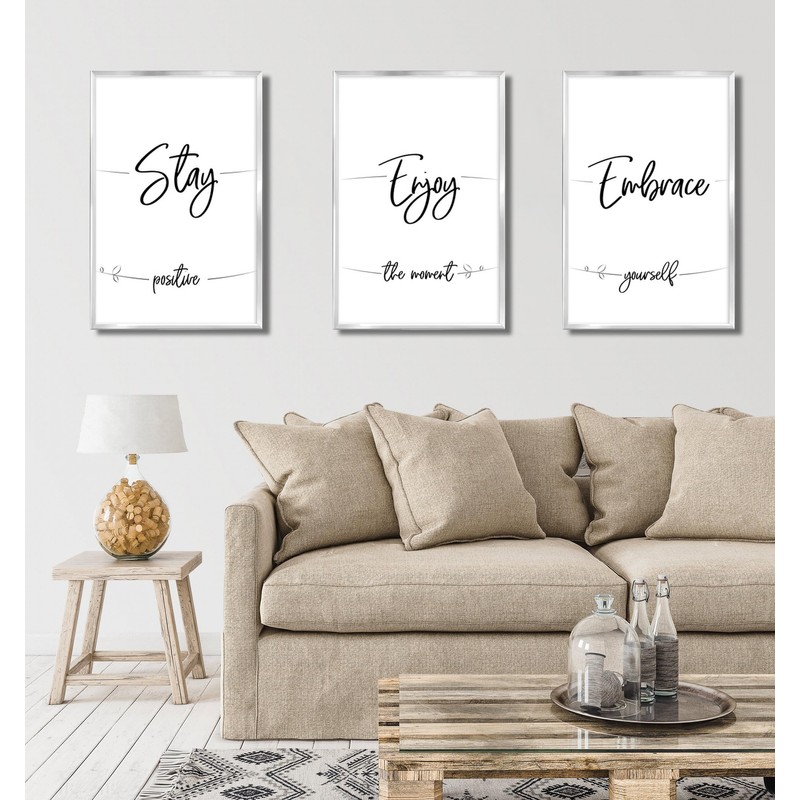 ELSKER&HOME 24x36 Poster Frame 3 Pack, Sliver Picture Frame for