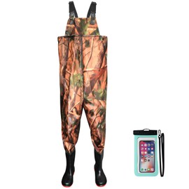 Aollerfilery Fishing Waders with Boots,PVC Breathable Fishing Chest Waders for Men and Womenm,Waterproof Bootfoot Wader (M10)