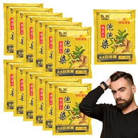 10pcs Men's Tinte para cabello y Barba en Shampoo. Coloración para hombre, 100% cobertura de canas + Plúmon Barba de regalo (Cafe Oscuro)