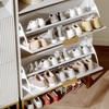GarveeHome Fluted Shoe Cabinet Storage for Entryway, Wood Shoe Rack