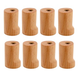 Xorim 8 PCS Wood Wall Hooks, Natural Wooden Coat Hooks Wall Mounted, Modern Handmade Birch Wood Walls Hook, Heavy Duty Coat Hanger Hook for Hanging Bags,Towels,Purse, Hats