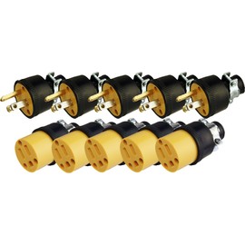 Black Duck Brand Male & Female Extension Cord Replacement Electrical Plugs End (10 Pieces)