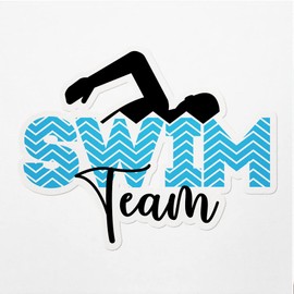 Vinyl Stickers Decals Of Swim Team - Waterproof - Apply On Any Smooth Surfaces Indoor Outdoor Bumper Tumbler Wall Laptop Phone Skateboard Cup Glasses Car Helmet Mug Door Truck Gifts Decoration