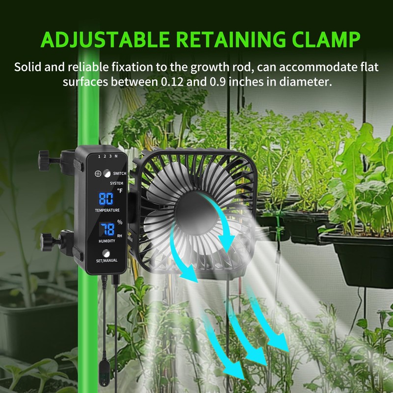 DAOTAILI 4" Grow Tent Fan with Auto Humidity Control |