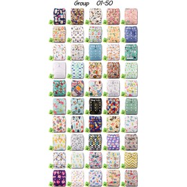 Littles & Bloomz, Reusable Pocket Cloth Nappy, Fastener: Popper, Set of 1, Pattern 53, with 1 Microfibre Insert