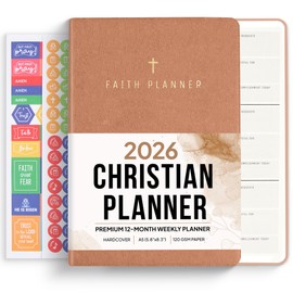 2026 Christian Planner & Prayer Journal | Strengthen Your Relationship with God and Better Navigate His Path for You | Daily Planner w/Bible Verses, Prayer Prompts, & Habit Tracking (Leather)